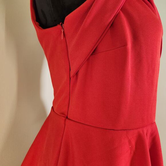 NEW YORK & COMPANY Red Asymmetric Jumpsuit, Size Medium - Picture 8 of 16